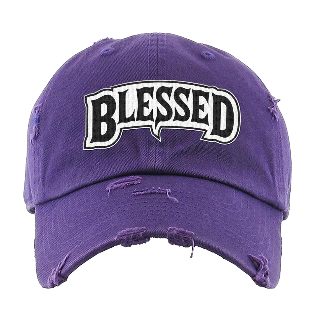 Psychic Purple High Dunks Distressed Dad Hat | Blessed Arch, Purple