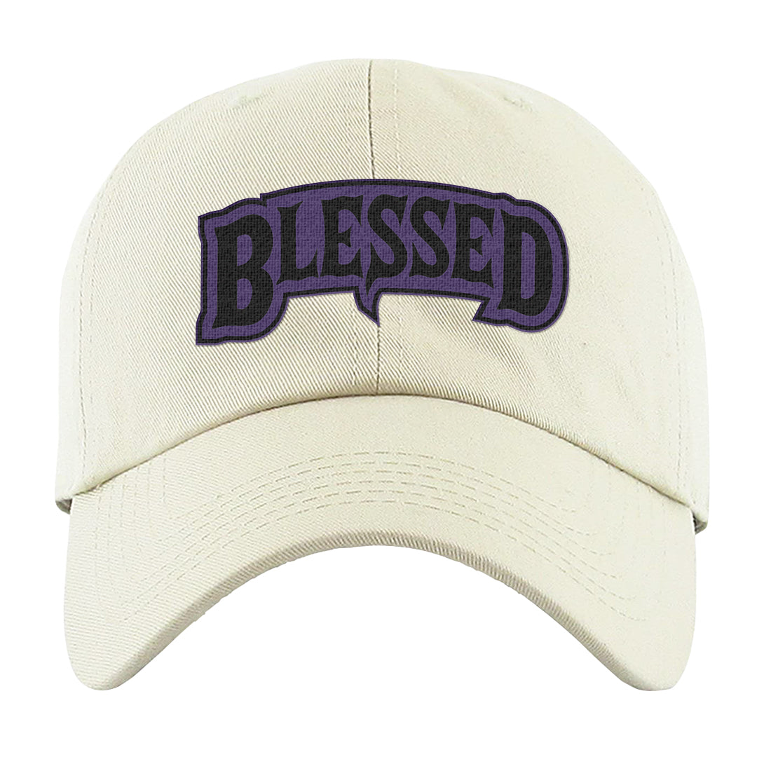 Psychic Purple High Dunks Dad Hat | Blessed Arch, White