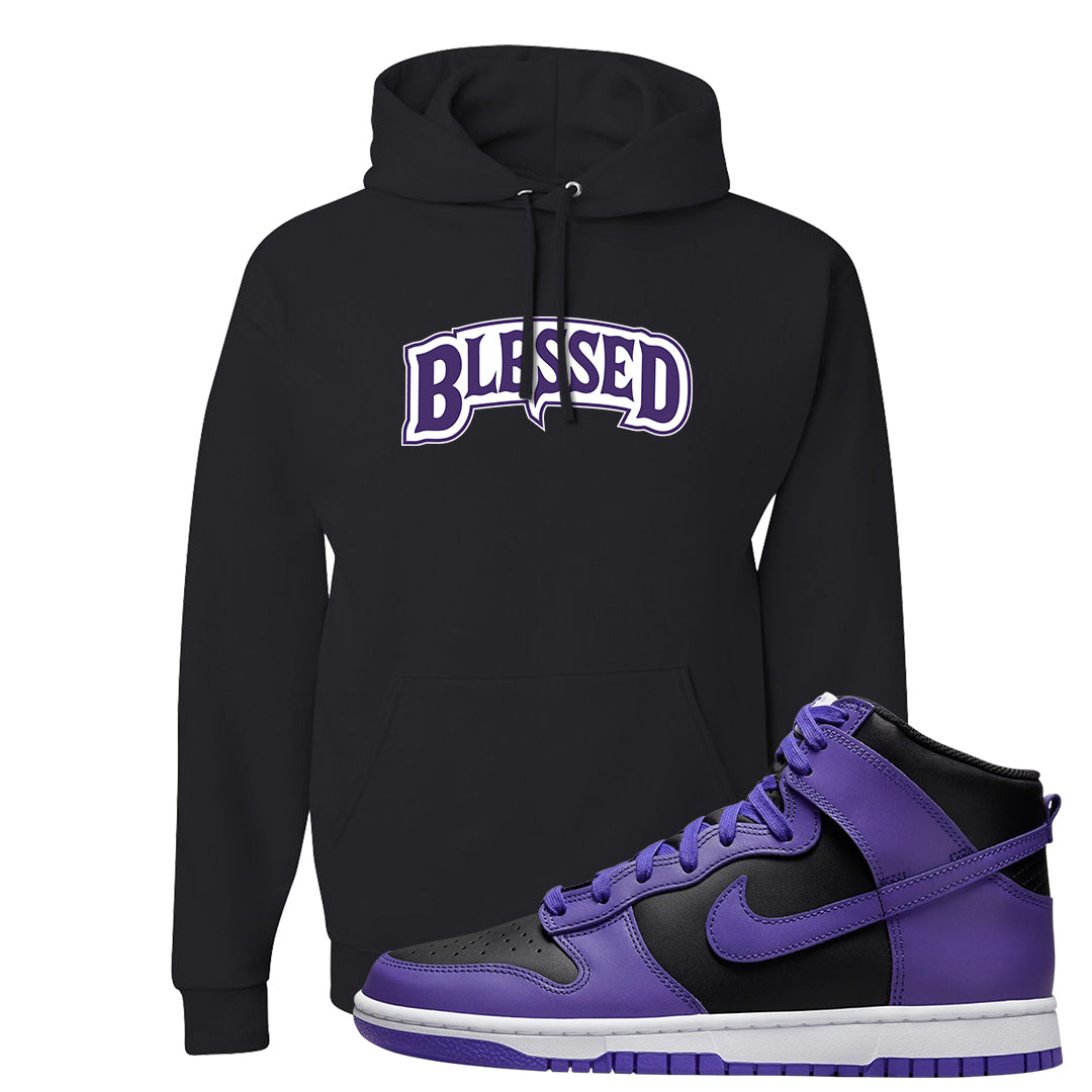 Psychic Purple High Dunks Hoodie | Blessed Arch, Black