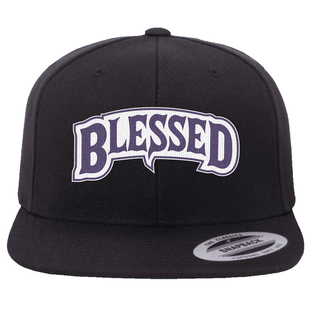 Psychic Purple High Dunks Snapback Hat | Blessed Arch, Black