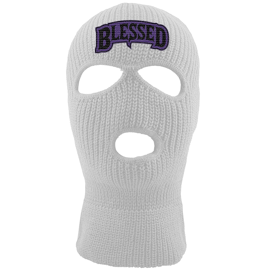 Psychic Purple High Dunks Ski Mask | Blessed Arch, White