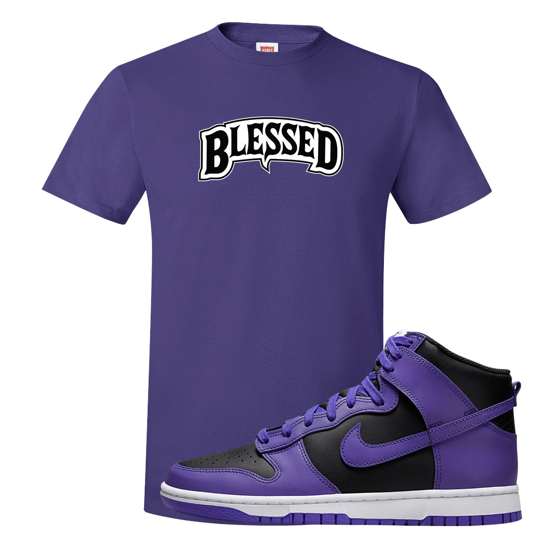 Psychic Purple High Dunks T Shirt | Blessed Arch, Purple