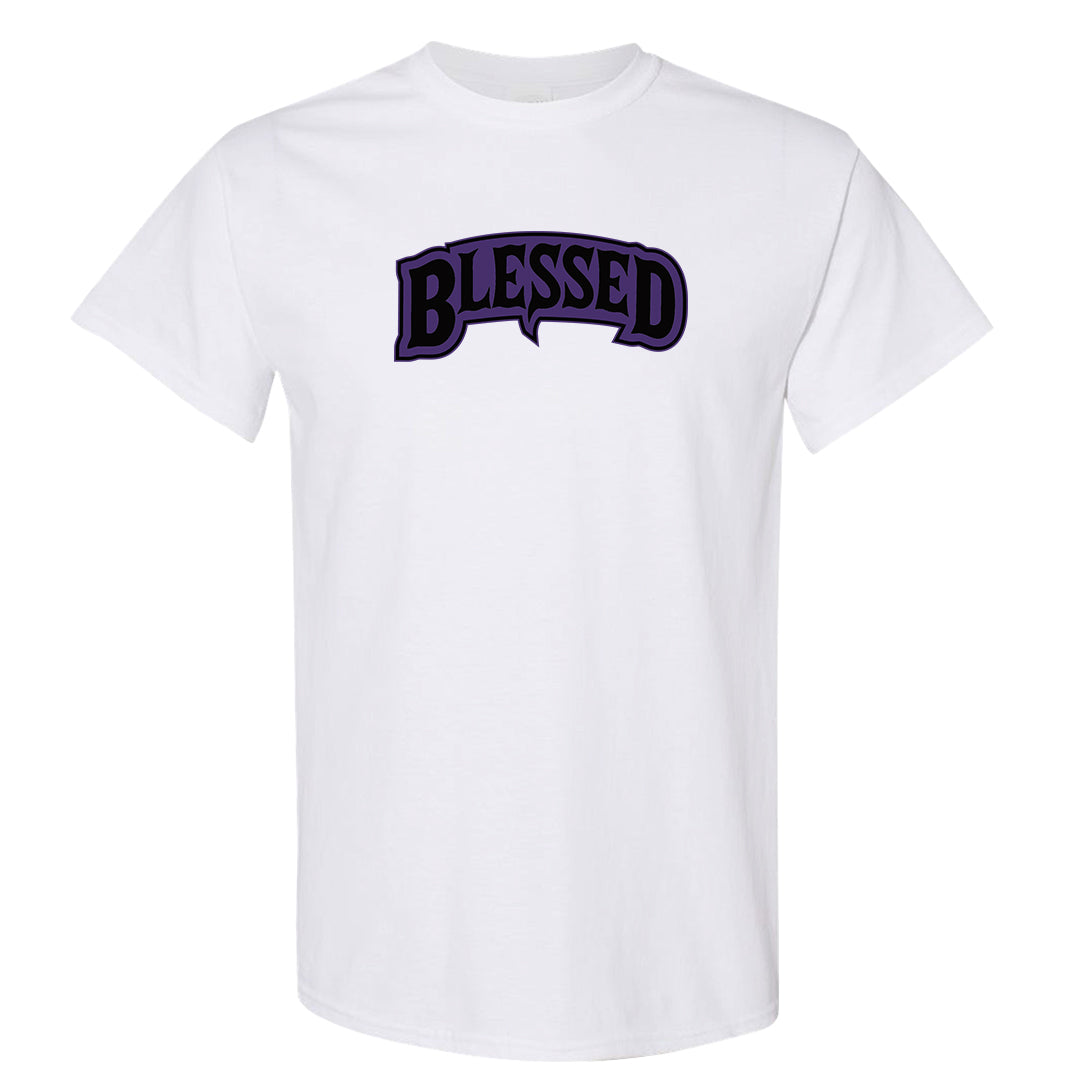 Psychic Purple High Dunks T Shirt | Blessed Arch, White