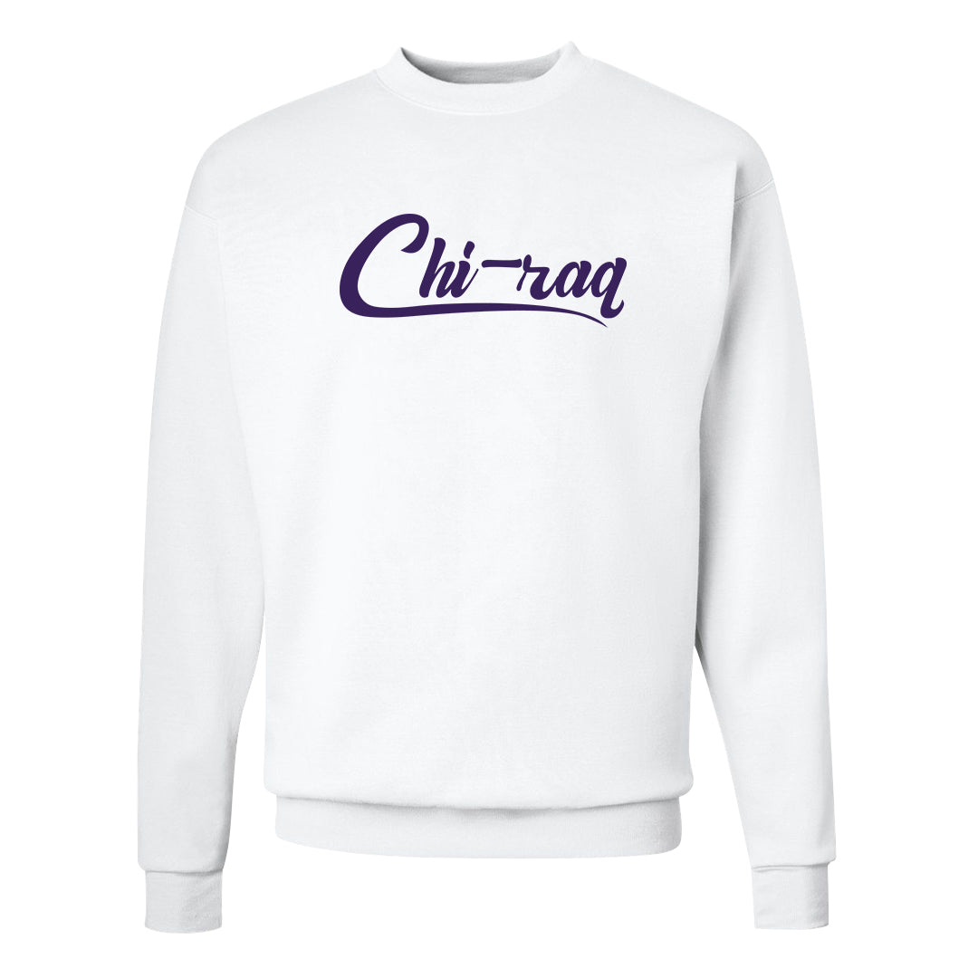 Psychic Purple High Dunks Crewneck Sweatshirt | Chiraq, White