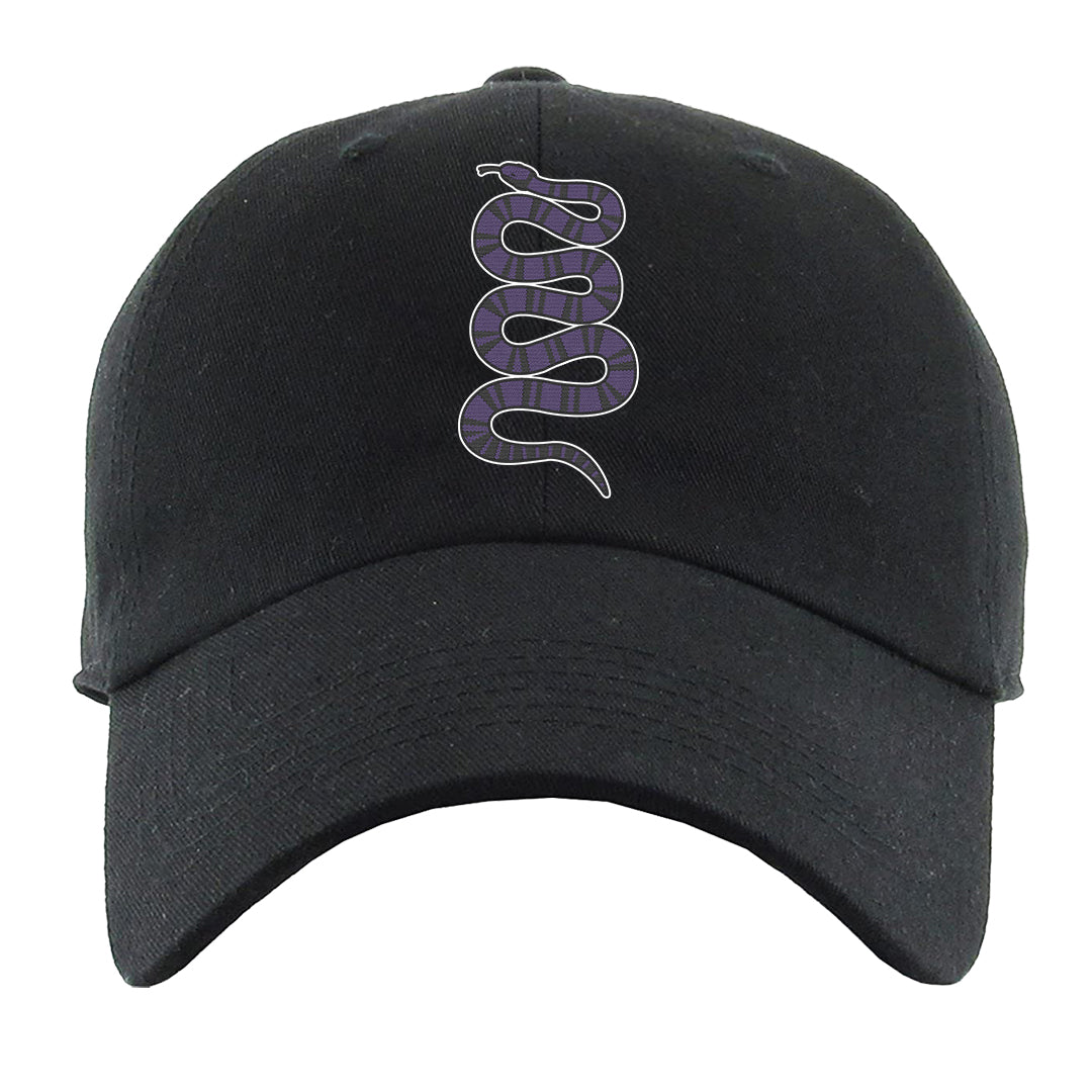 Psychic Purple High Dunks Dad Hat | Coiled Snake, Black