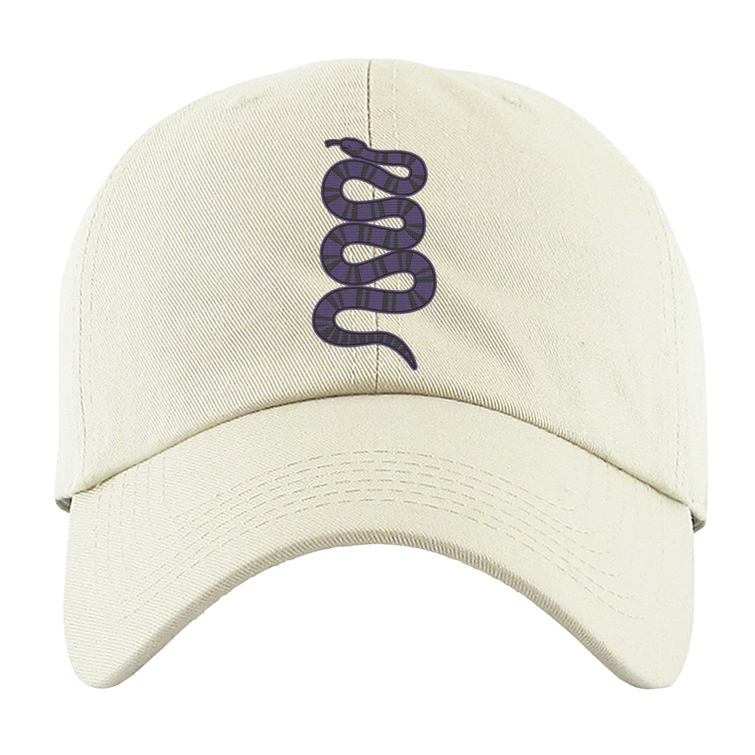 Psychic Purple High Dunks Dad Hat | Coiled Snake, White