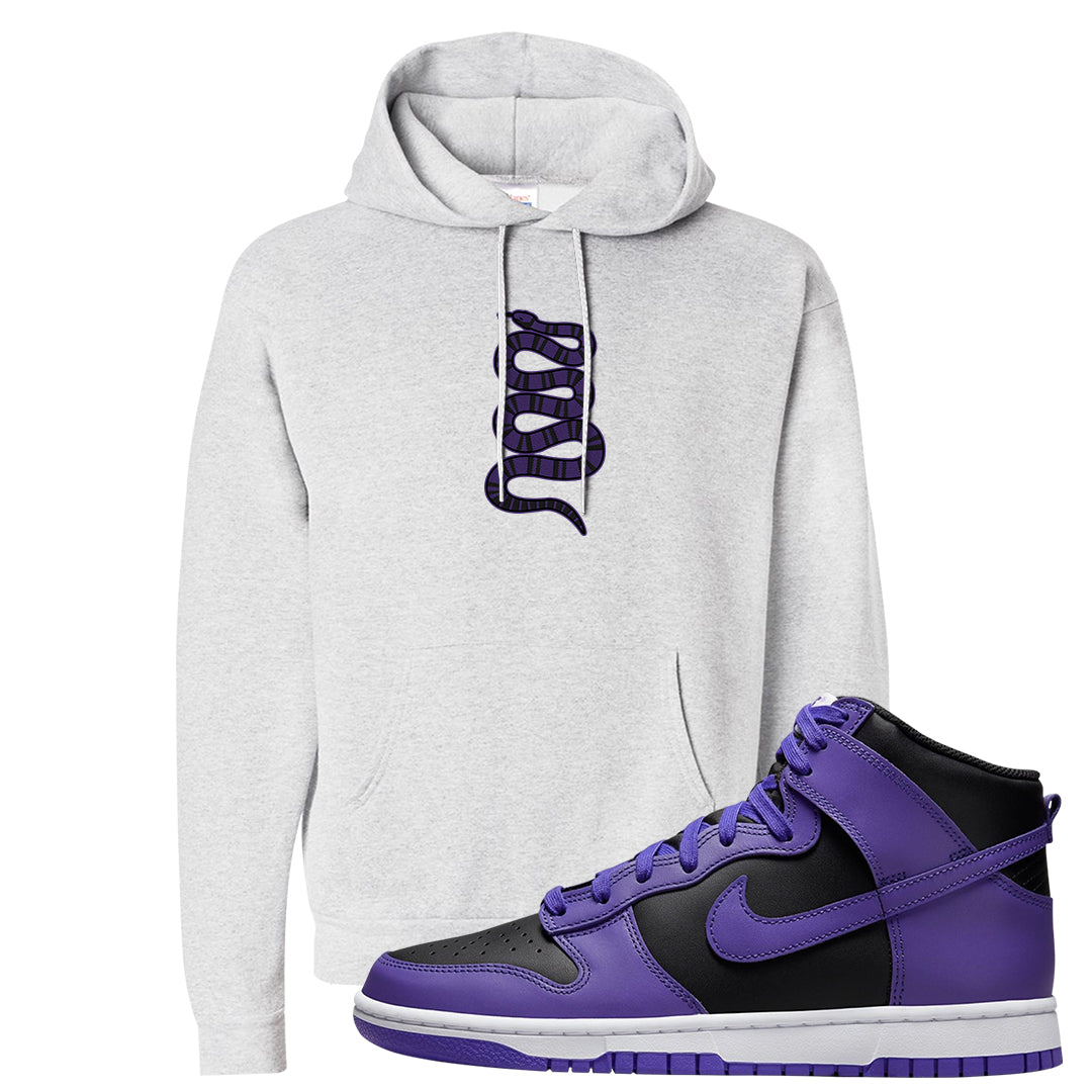 Psychic Purple High Dunks Hoodie | Coiled Snake, Ash