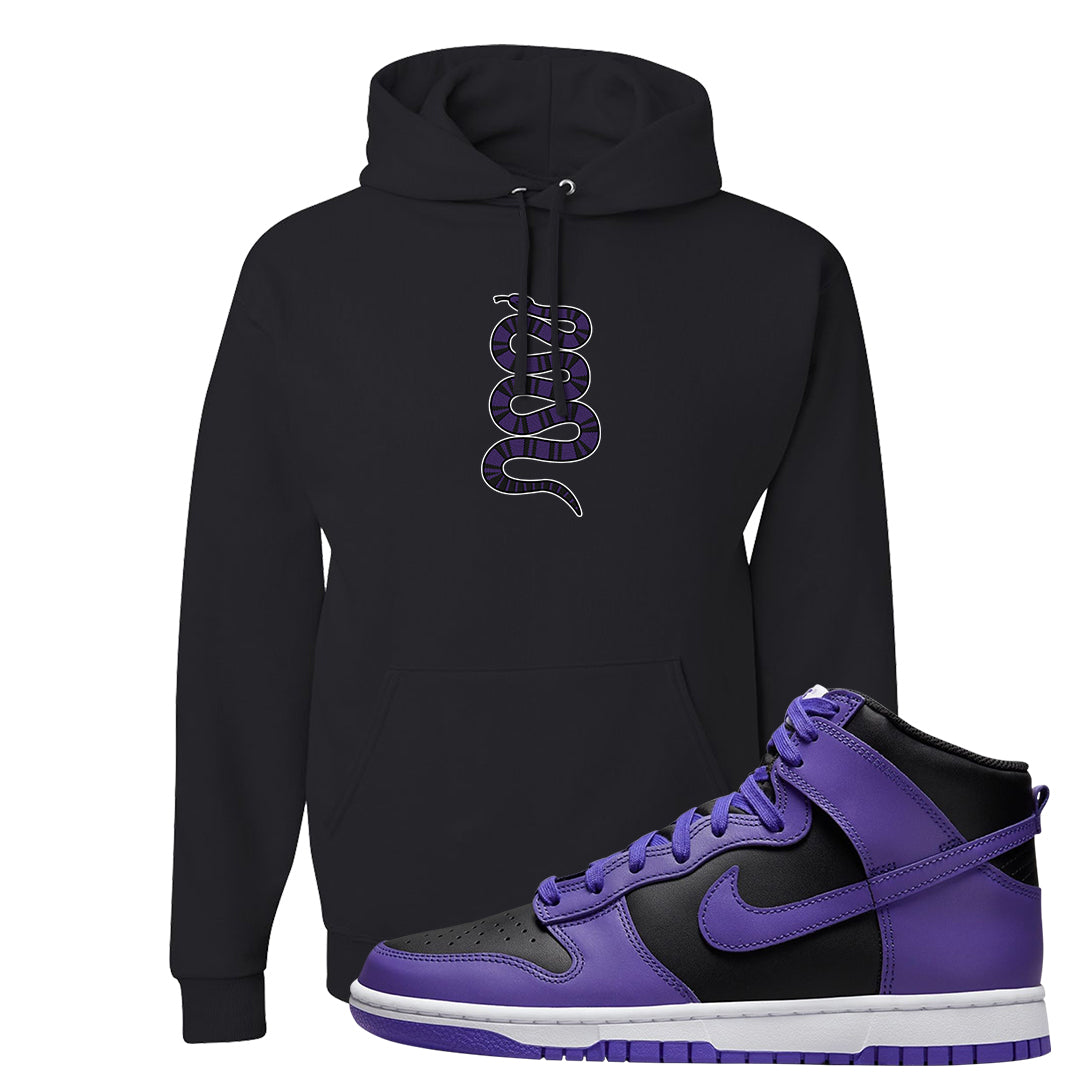 Psychic Purple High Dunks Hoodie | Coiled Snake, Black