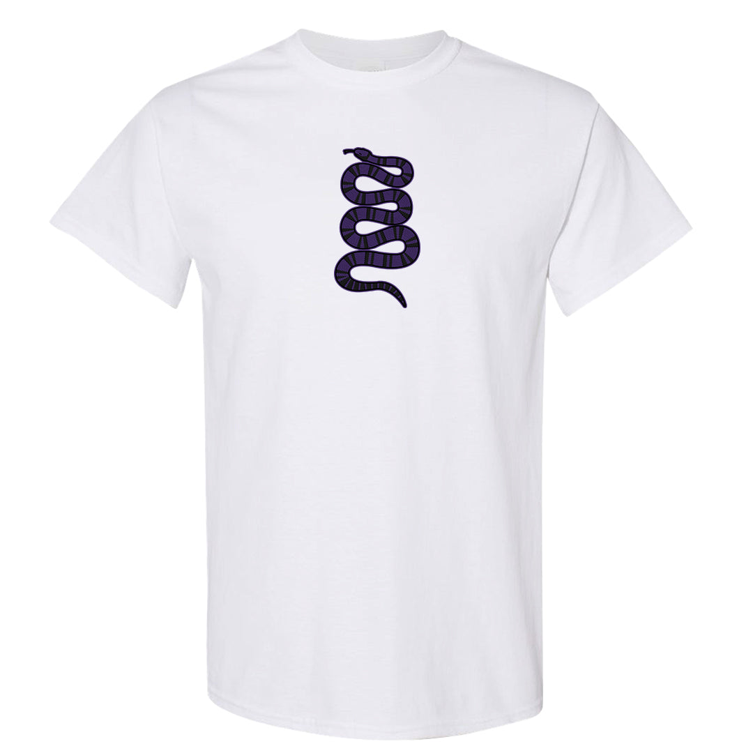 Psychic Purple High Dunks T Shirt | Coiled Snake, White