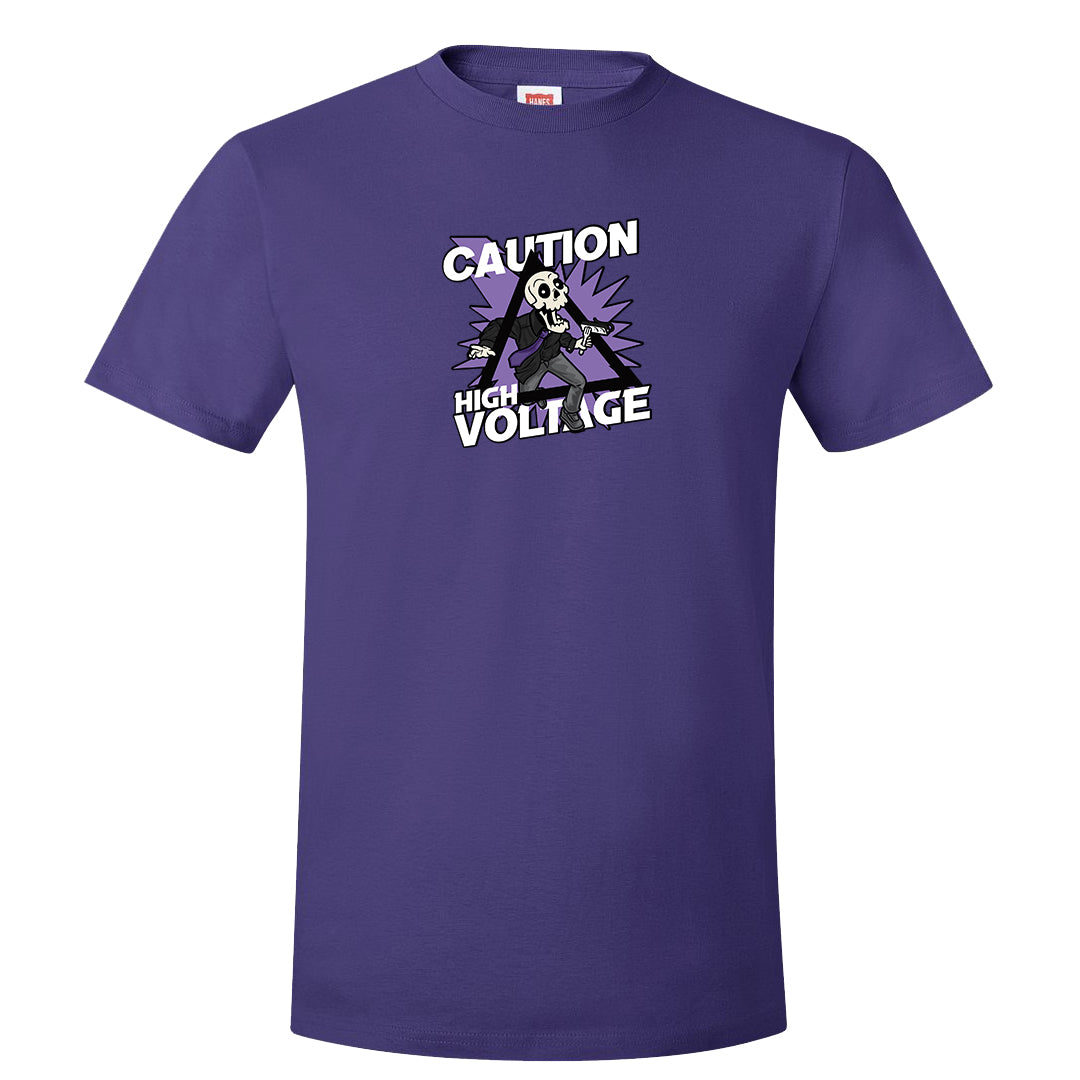 Psychic Purple High Dunks T Shirt | Caution High Voltage, Purple