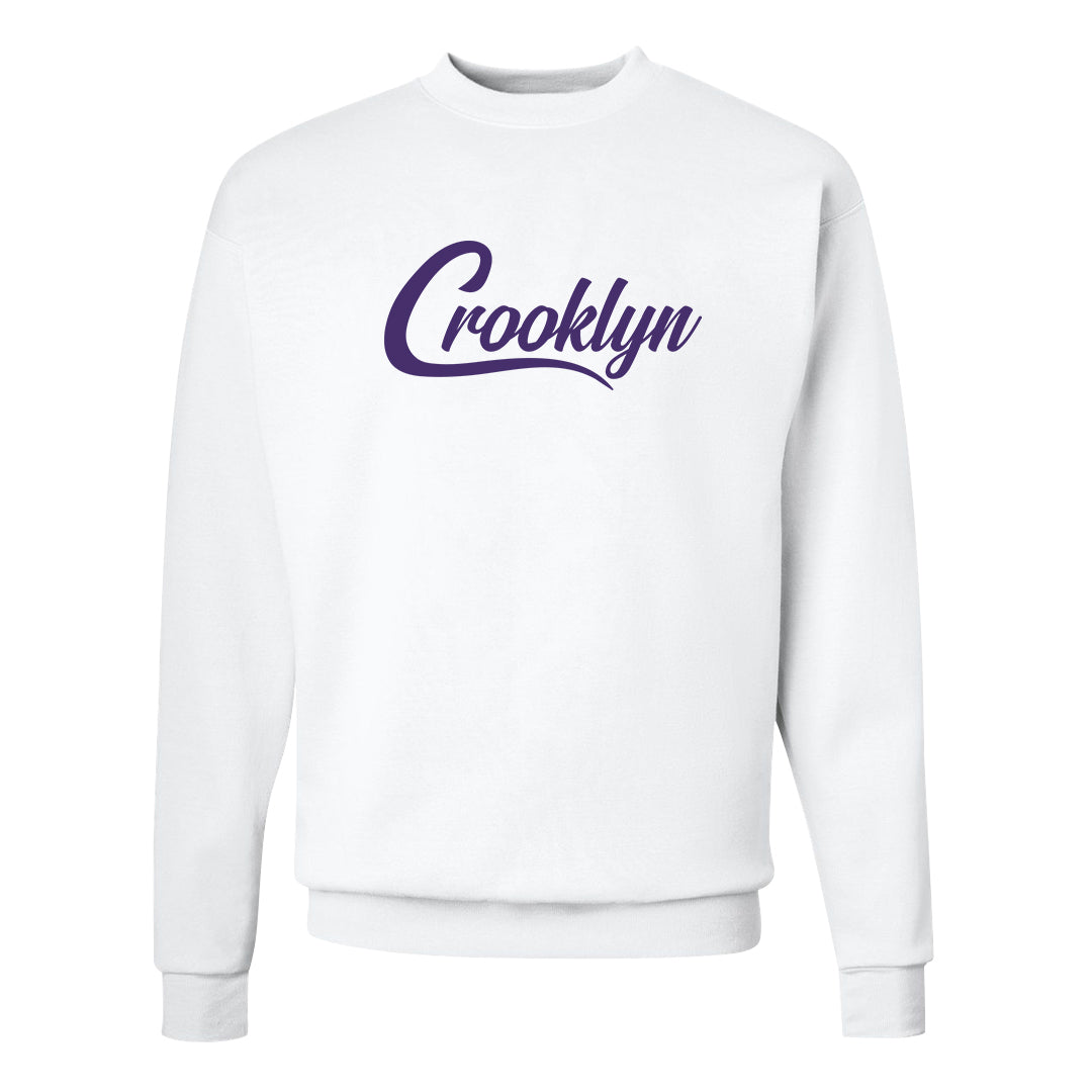 Psychic Purple High Dunks Crewneck Sweatshirt | Crooklyn, White