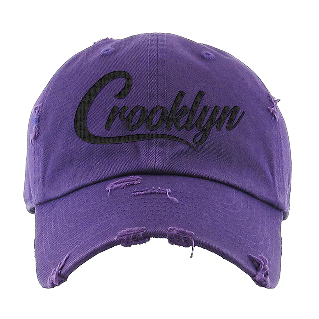 Psychic Purple High Dunks Distressed Dad Hat | Crooklyn, Purple