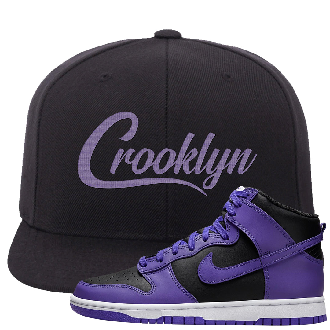 Psychic Purple High Dunks Snapback Hat | Crooklyn, Black