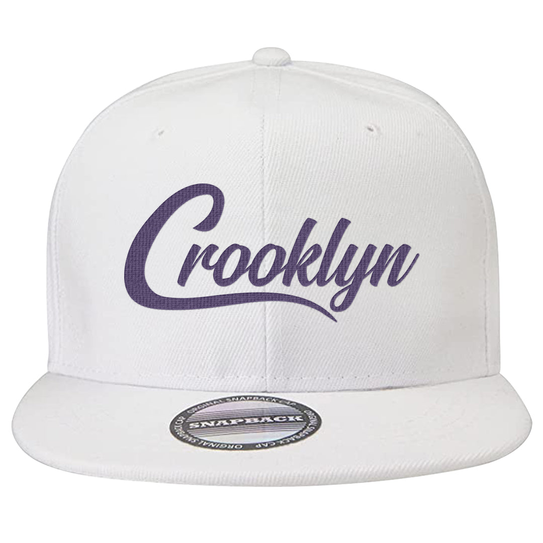 Psychic Purple High Dunks Snapback Hat | Crooklyn, White