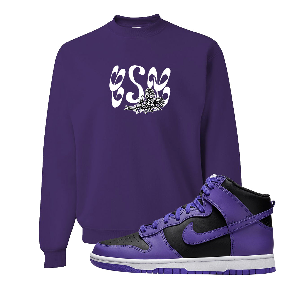 Psychic Purple High Dunks Crewneck Sweatshirt | Certified Sneakerhead, Deep Purple