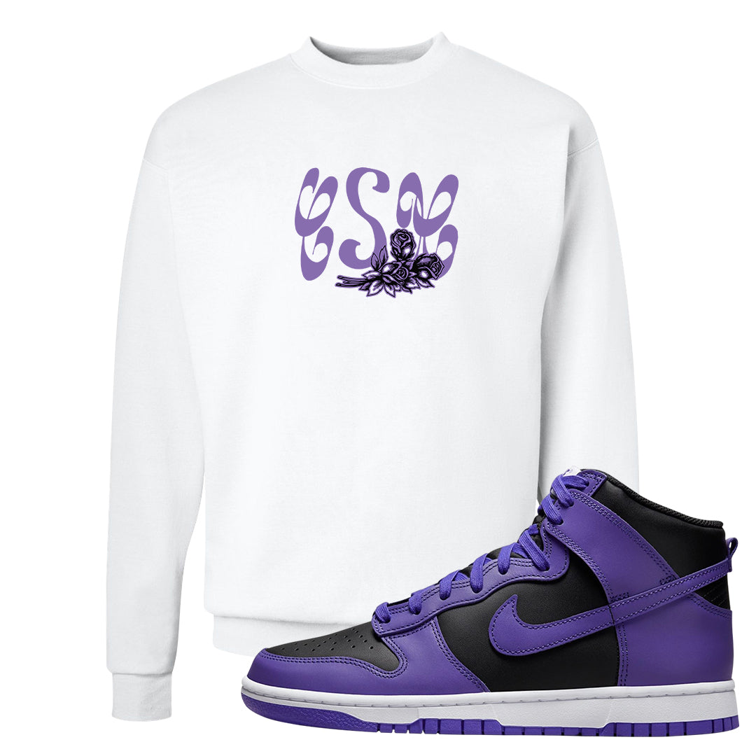 Psychic Purple High Dunks Crewneck Sweatshirt | Certified Sneakerhead, White