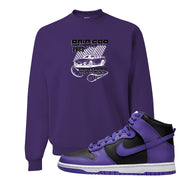 Psychic Purple High Dunks Crewneck Sweatshirt | Drip God Racing Club, Deep Purple