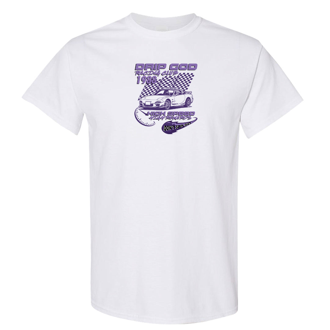 Psychic Purple High Dunks T Shirt | Drip God Racing Club, White