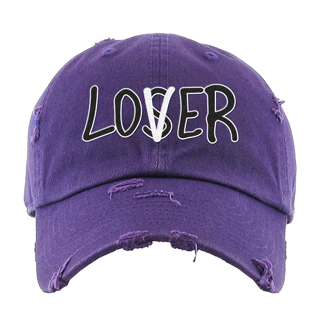 Psychic Purple High Dunks Distressed Dad Hat | Lover, Purple