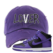 Psychic Purple High Dunks Distressed Dad Hat | Lover, Purple