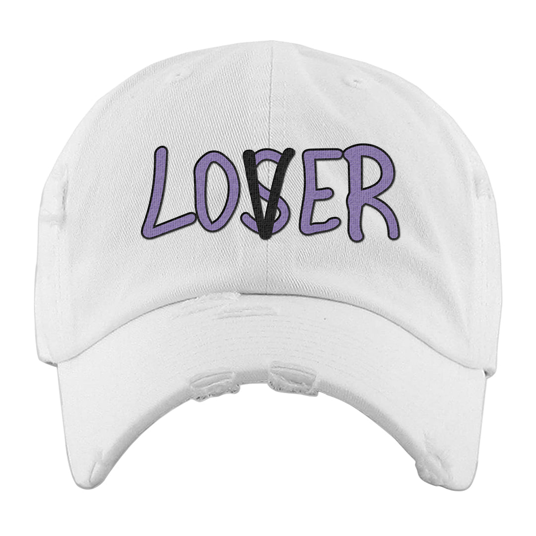 Psychic Purple High Dunks Distressed Dad Hat | Lover, White