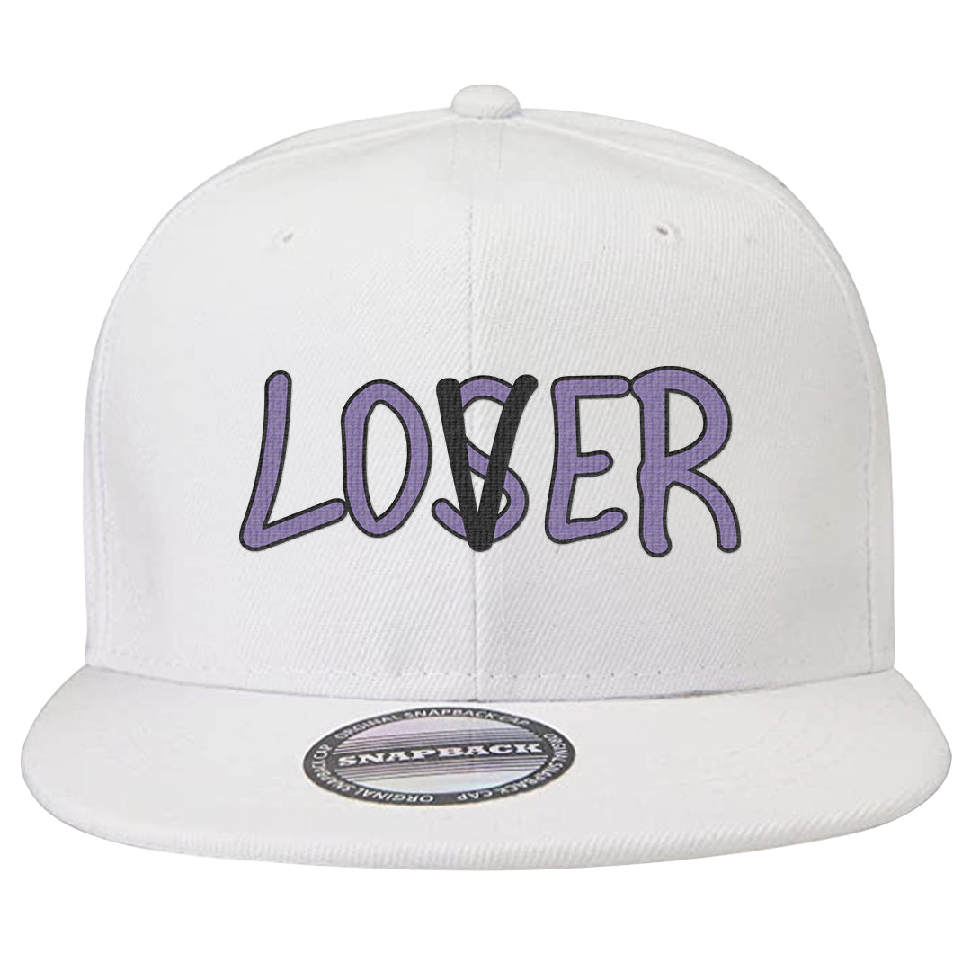 Psychic Purple High Dunks Snapback Hat | Lover, White