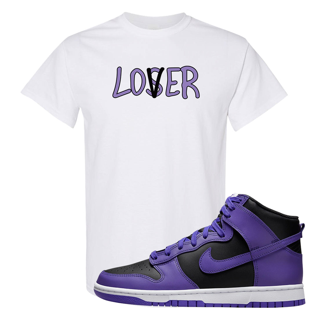 Psychic Purple High Dunks T Shirt | Lover, White