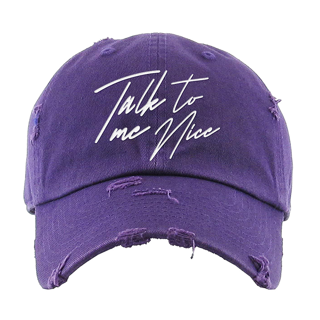 Psychic Purple High Dunks Distressed Dad Hat | Talk To Me Nice, Purple