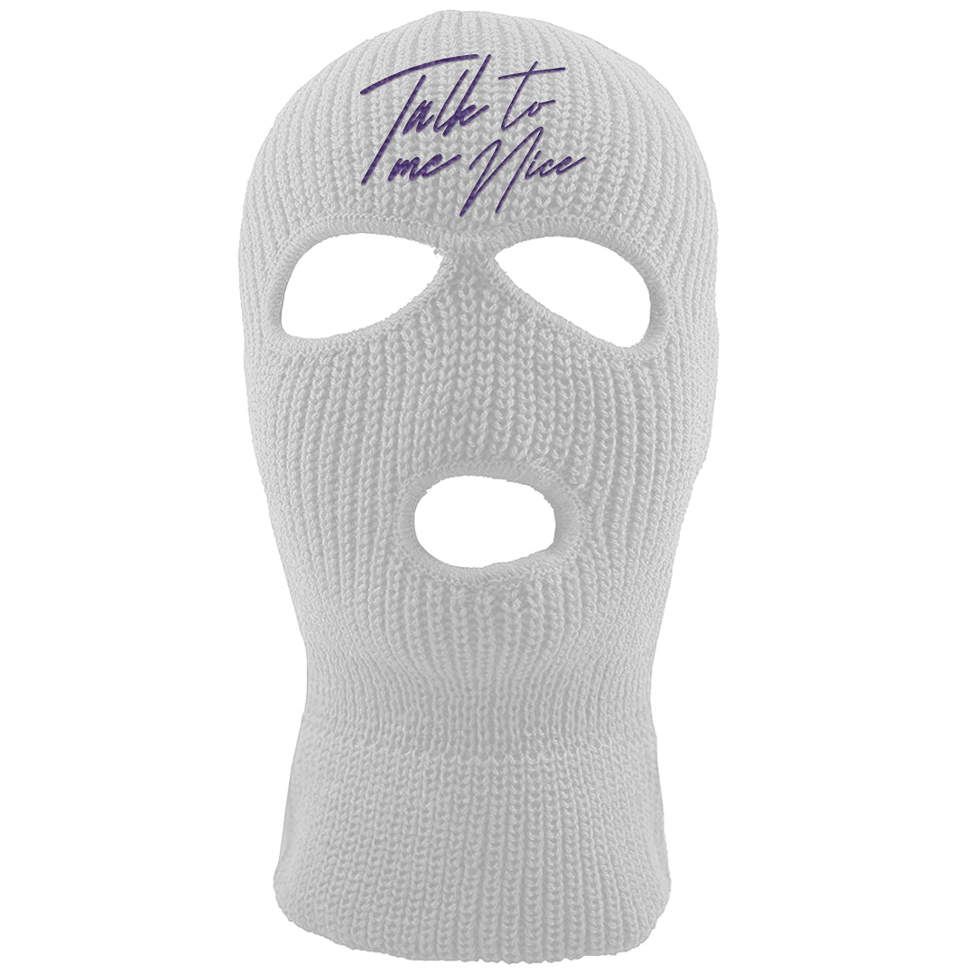 Psychic Purple High Dunks Ski Mask | Talk To Me Nice, White