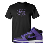 Psychic Purple High Dunks T Shirt | Talk To Me Nice, Black