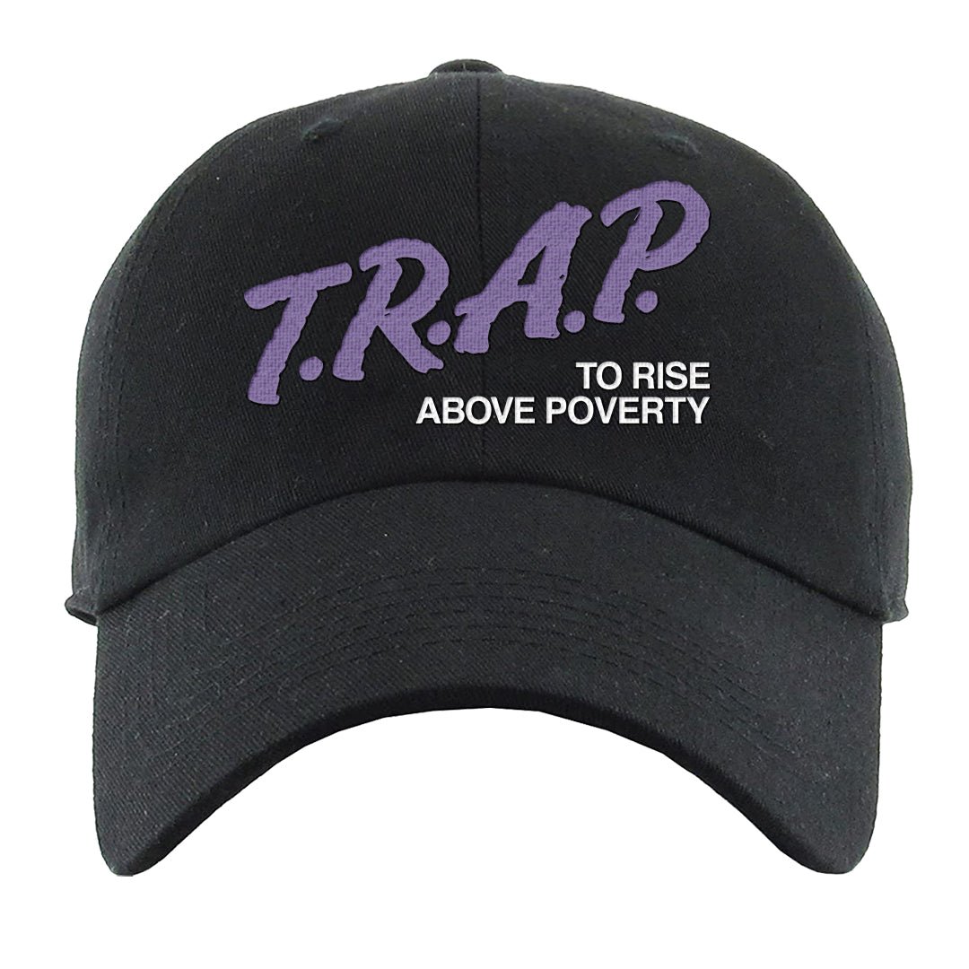 Psychic Purple High Dunks Dad Hat | Trap To Rise Above Poverty, Black