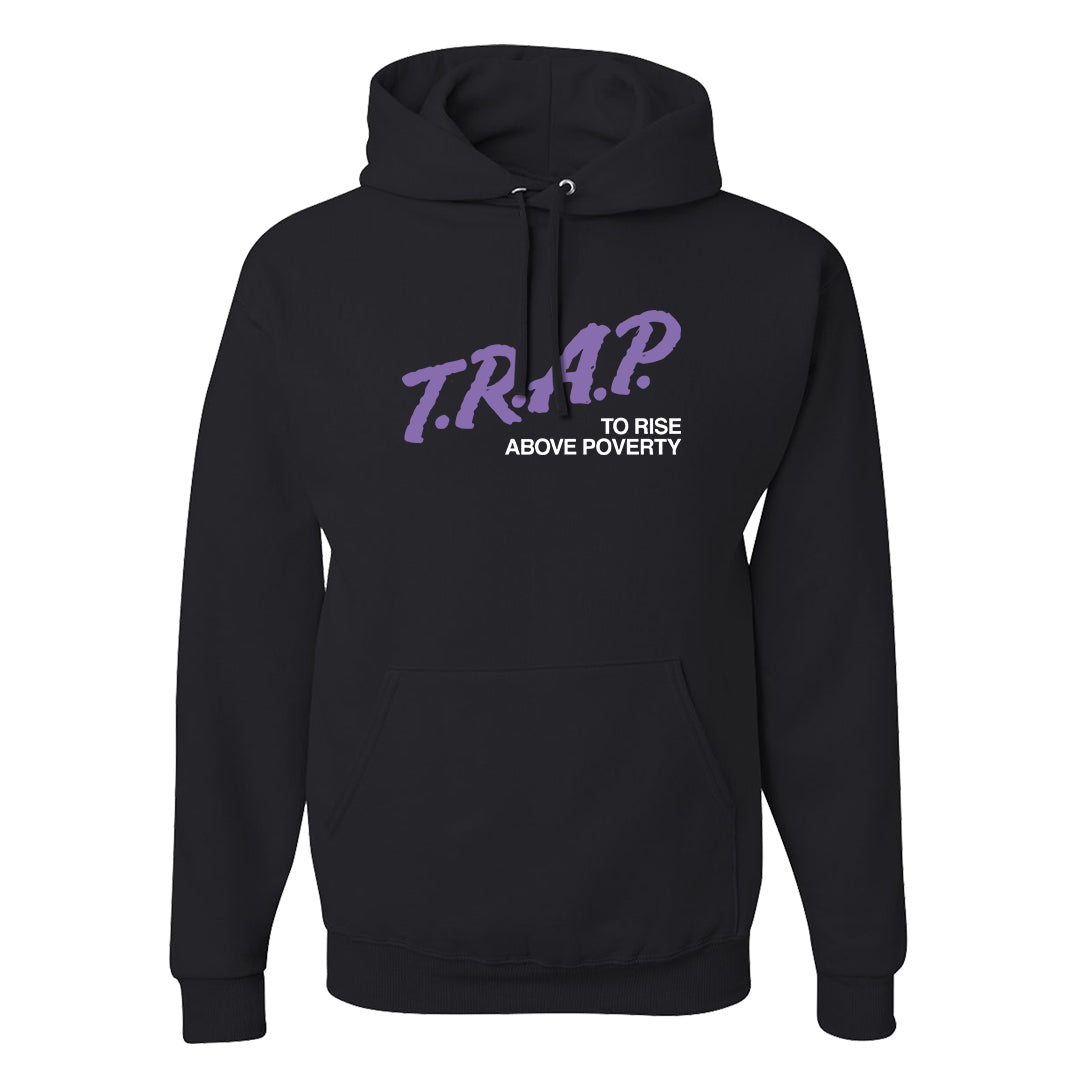 Psychic Purple High Dunks Hoodie | Trap To Rise Above Poverty, Black