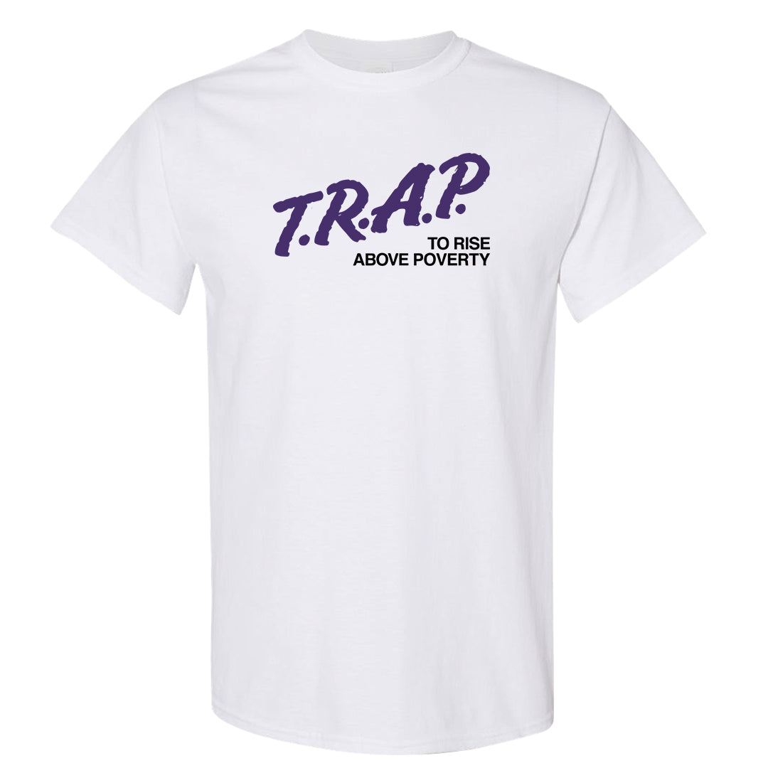 Psychic Purple High Dunks T Shirt | Trap To Rise Above Poverty, White