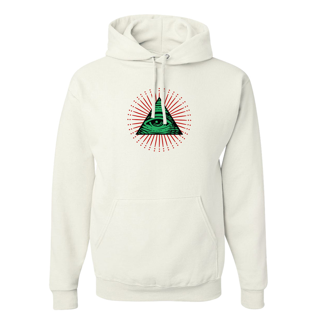 Red Green Plaid Low Dunks Hoodie | All Seeing Eye, White