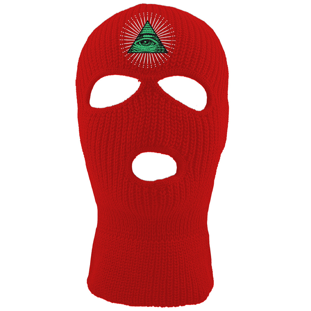 Red Green Plaid Low Dunks Ski Mask | All Seeing Eye, Red
