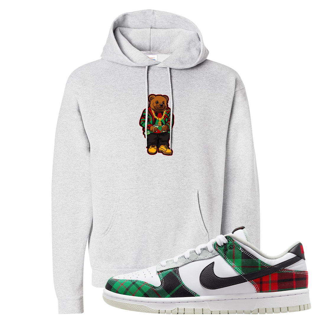 Red Green Plaid Low Dunks Hoodie | Sweater Bear, Ash
