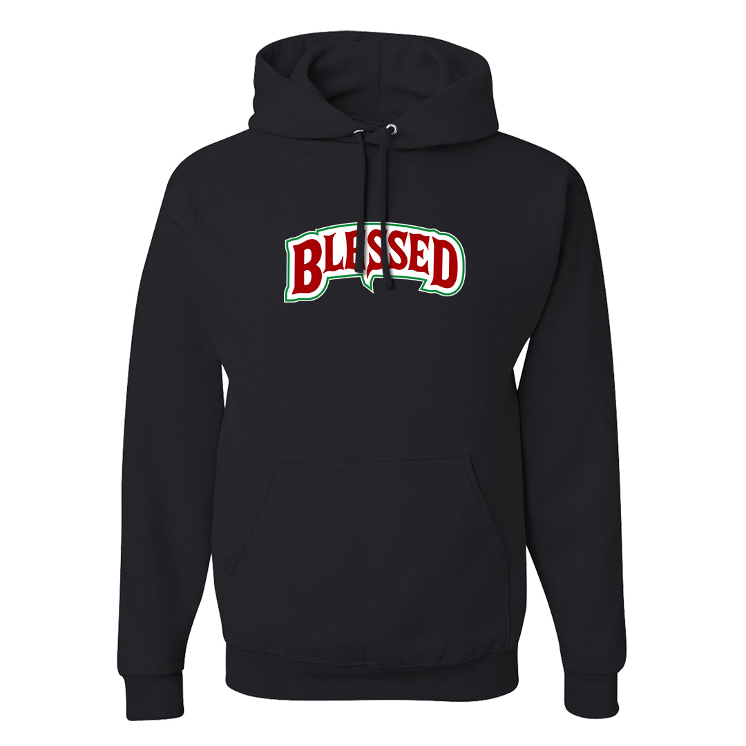 Red Green Plaid Low Dunks Hoodie | Blessed Arch, Black