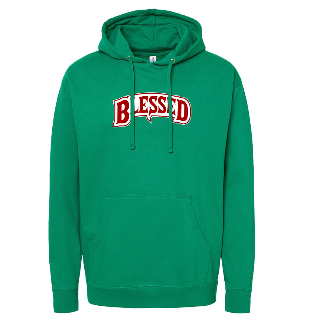 Red Green Plaid Low Dunks Hoodie | Blessed Arch, Kelly Green