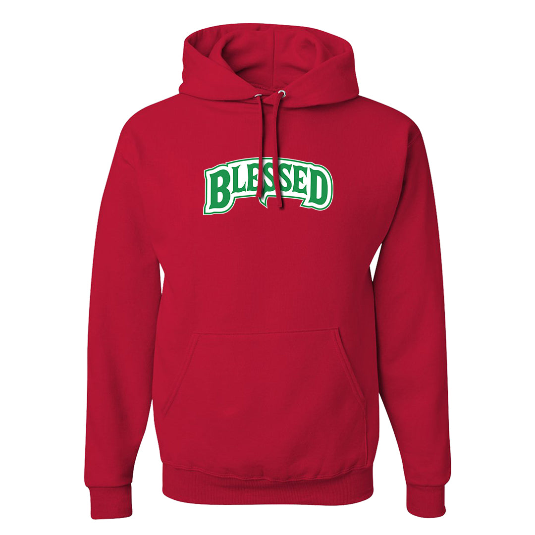 Red Green Plaid Low Dunks Hoodie | Blessed Arch, Red