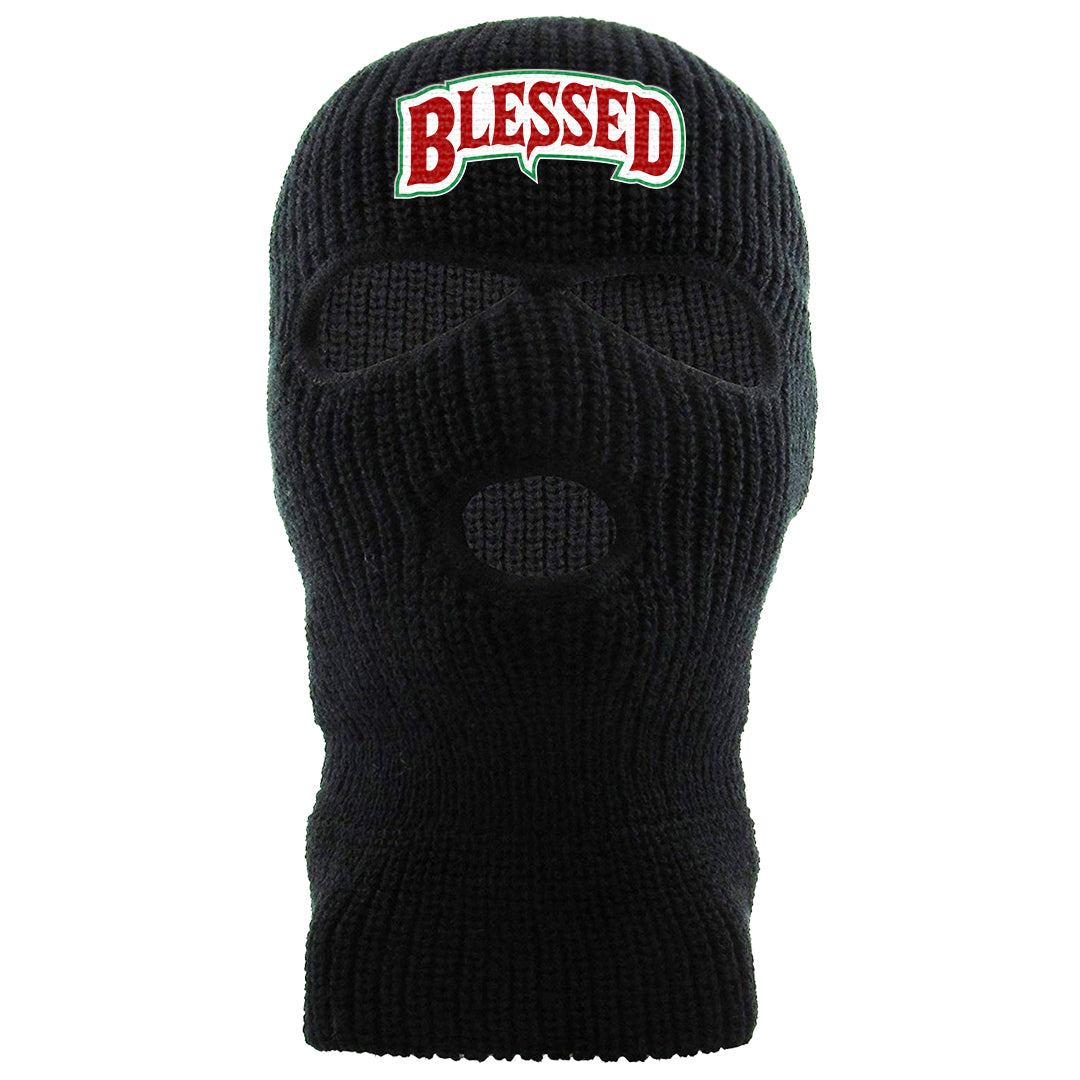 Red Green Plaid Low Dunks Ski Mask | Blessed Arch, Black