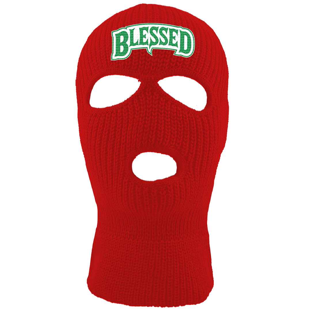 Red Green Plaid Low Dunks Ski Mask | Blessed Arch, Red