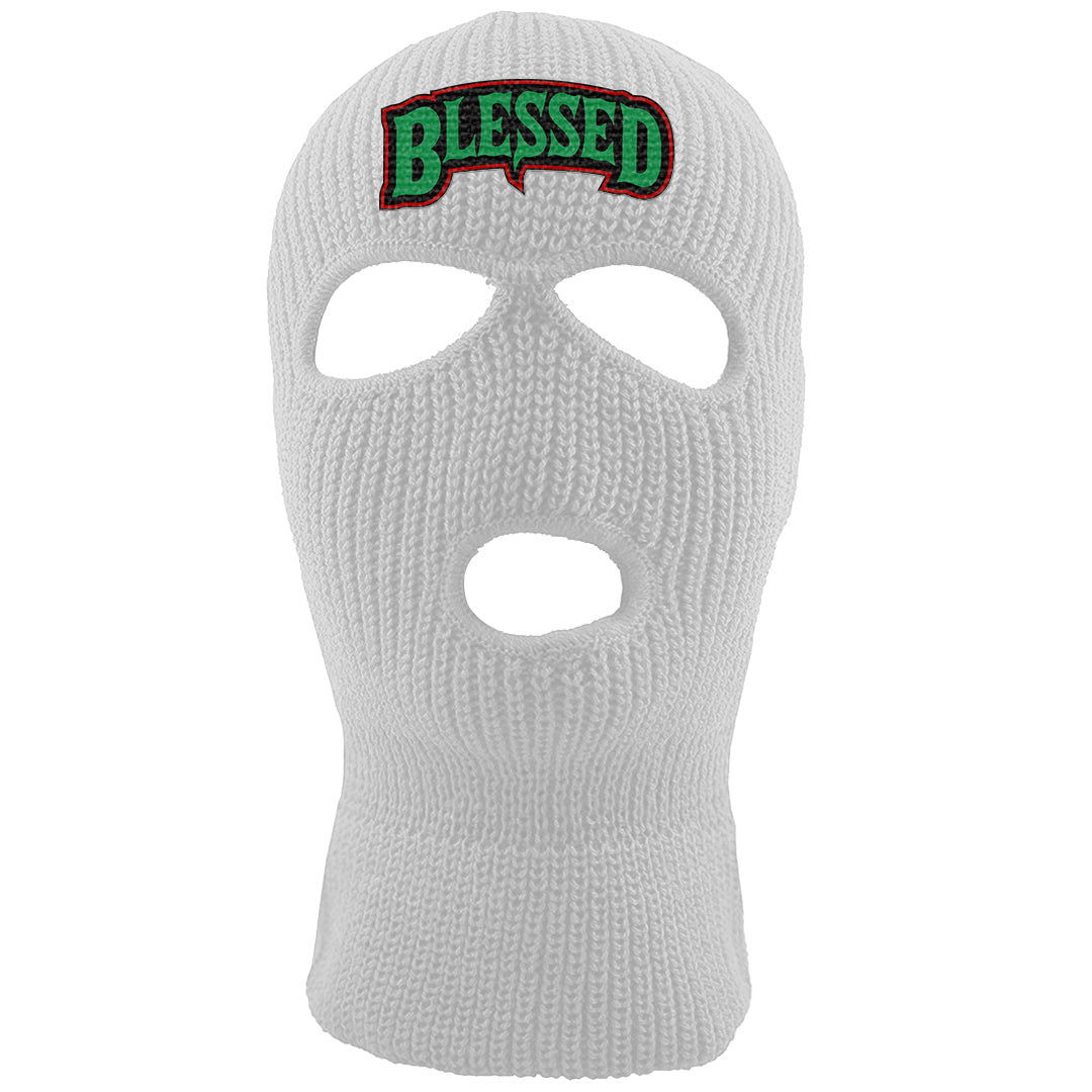 Red Green Plaid Low Dunks Ski Mask | Blessed Arch, White