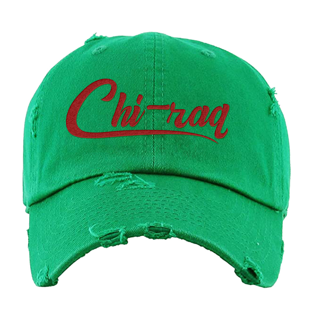 Red Green Plaid Low Dunks Distressed Dad Hat | Chiraq, Kelly Green