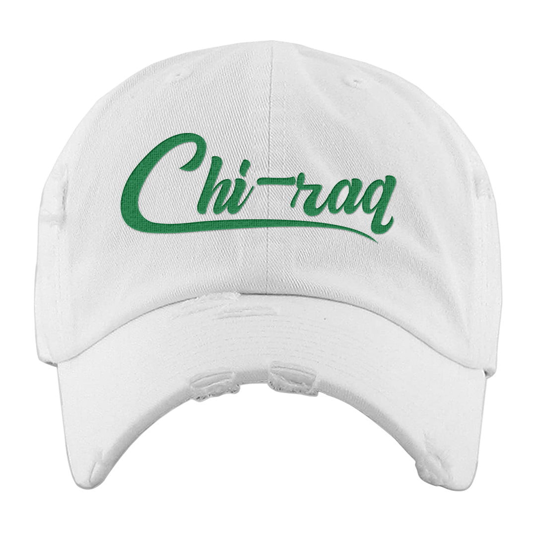 Red Green Plaid Low Dunks Distressed Dad Hat | Chiraq, White
