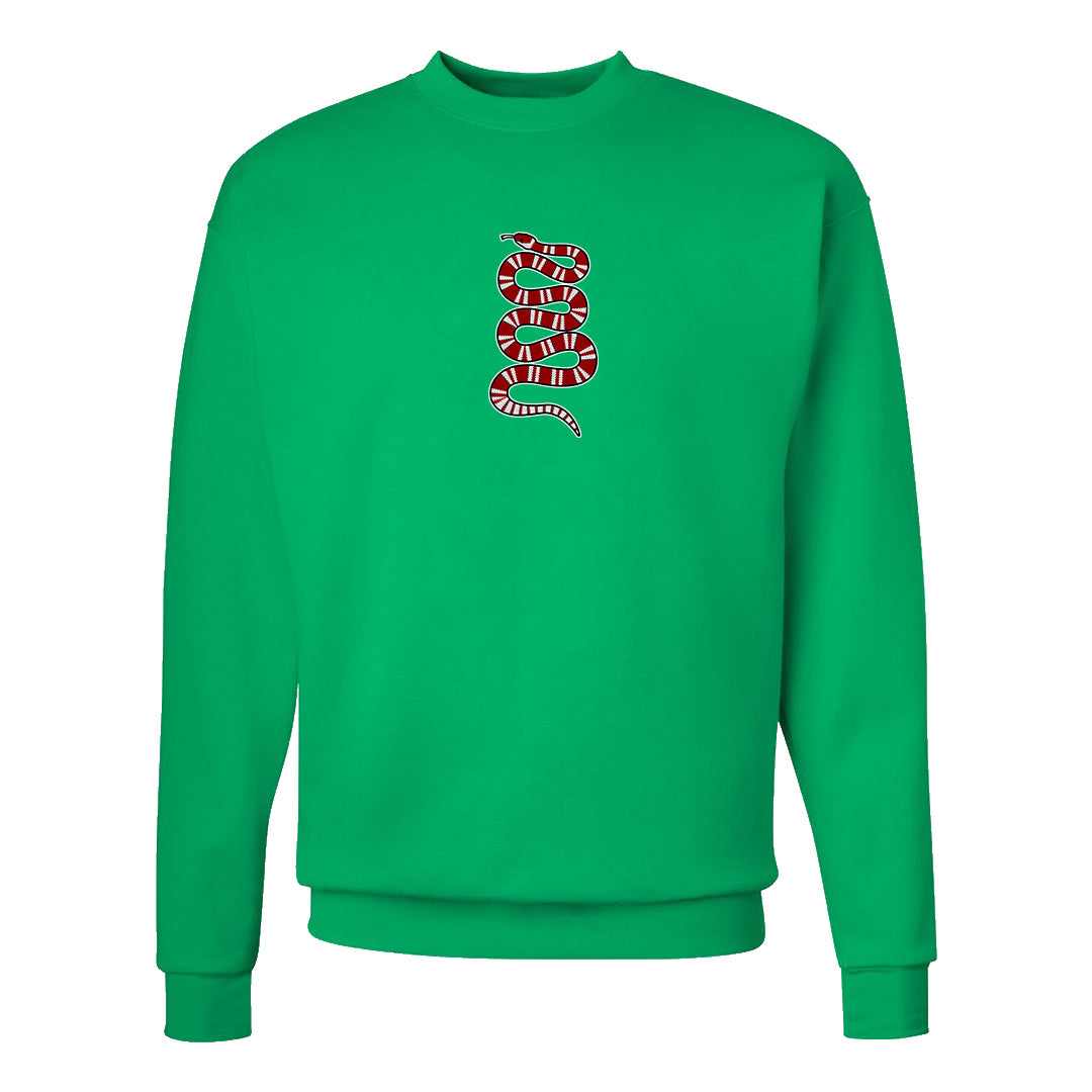 Red Green Plaid Low Dunks Crewneck Sweatshirt | Coiled Snake, Kelly Green