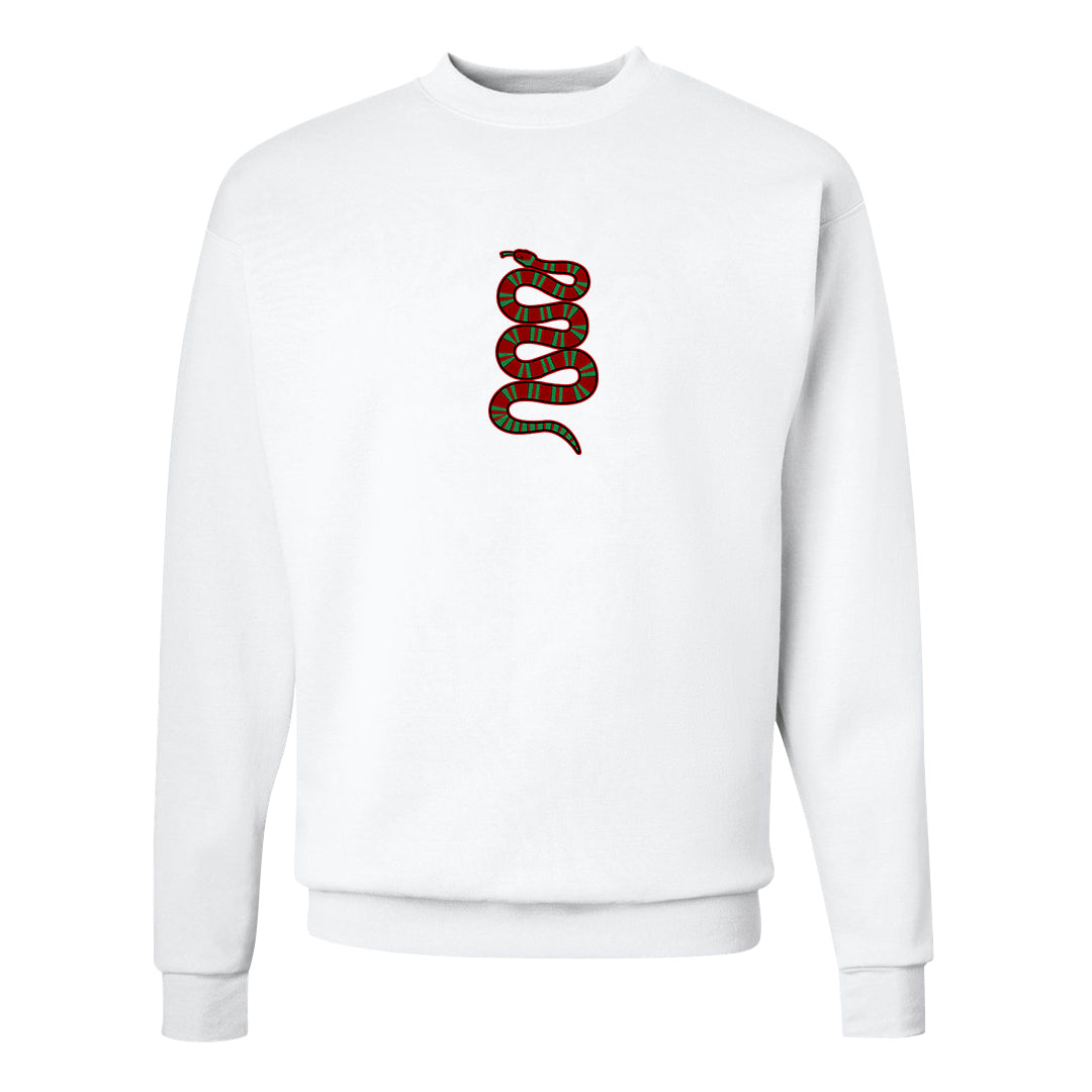 Red Green Plaid Low Dunks Crewneck Sweatshirt | Coiled Snake, White