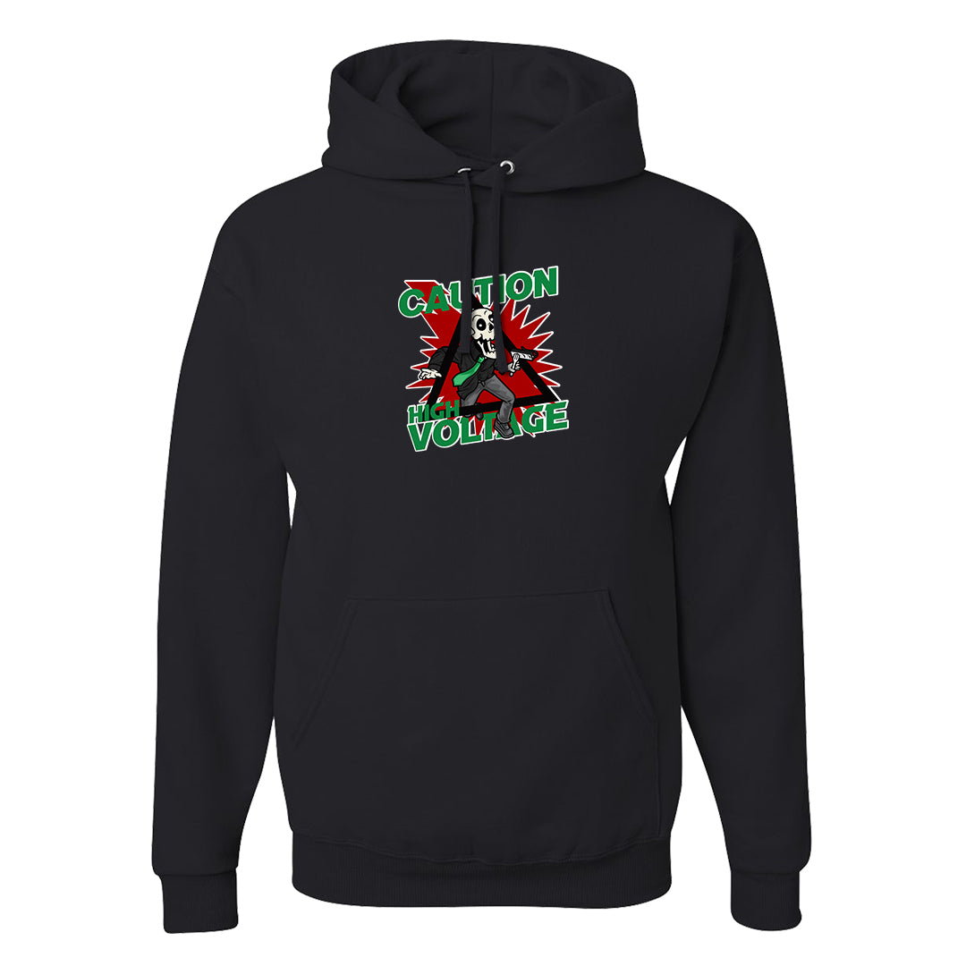 Red Green Plaid Low Dunks Hoodie | Caution High Voltage, Black
