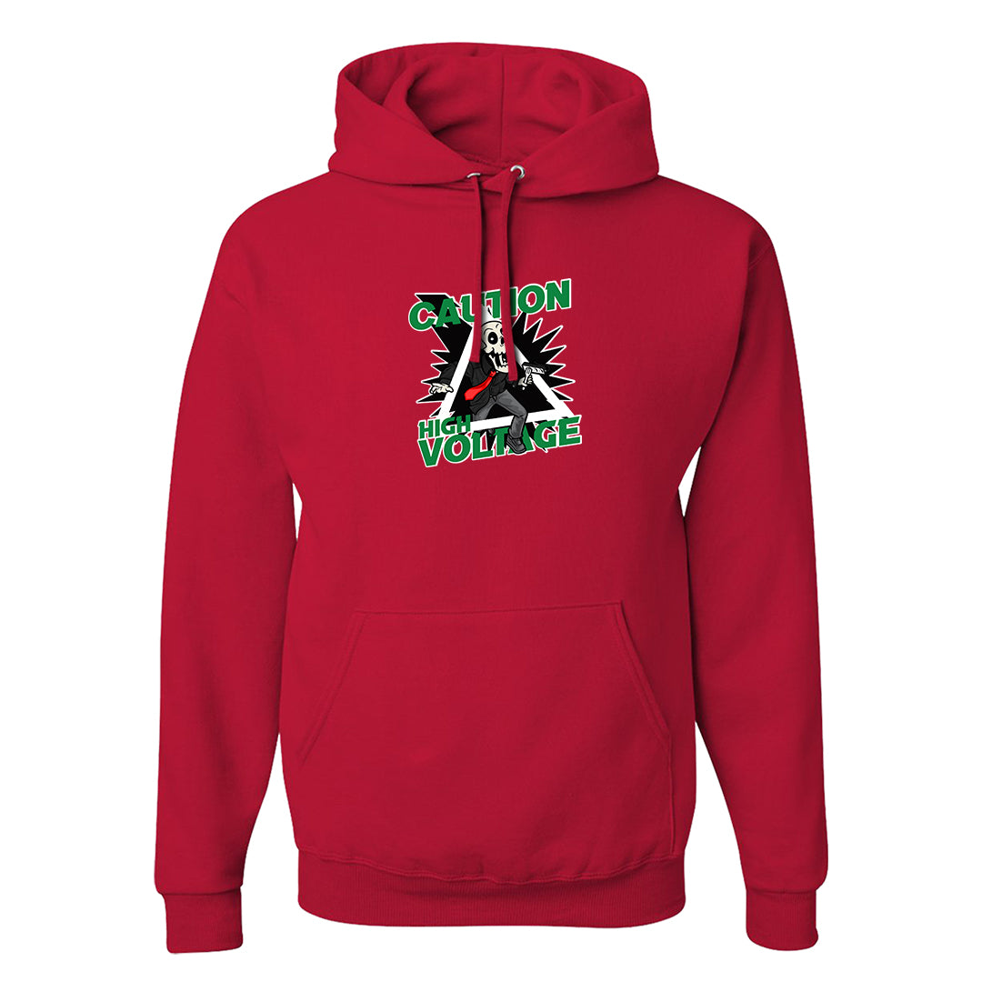 Red Green Plaid Low Dunks Hoodie | Caution High Voltage, Red