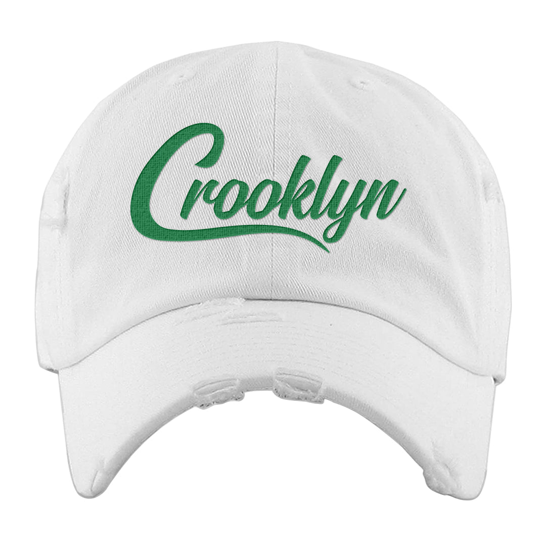 Red Green Plaid Low Dunks Distressed Dad Hat | Crooklyn, White