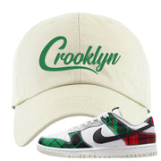 Red Green Plaid Low Dunks Dad Hat | Crooklyn, White